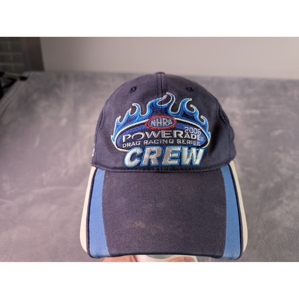 NHRA Powerade Drag Racing Series 2006 Crew Hat Navy Blue Embroidered Flame Cap